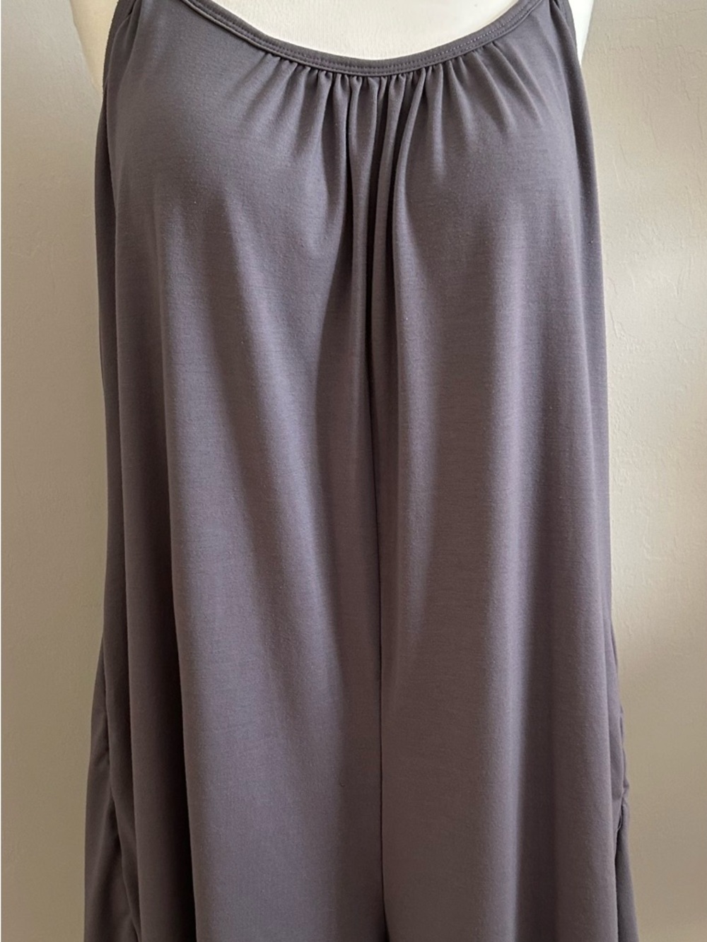 32 Degrees Cool Women’s Solid Soft Flow Built in Bra Romper Gray Sz XL Pockets